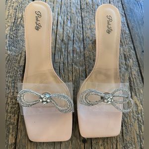 Pink Lily Slip-On heeled sandal, size 10